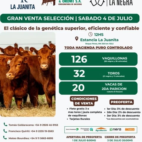Gran Venta Selección Establecimientos La Negra