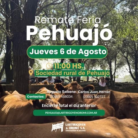 Remate Feria Soc. Rural de Pehuajó